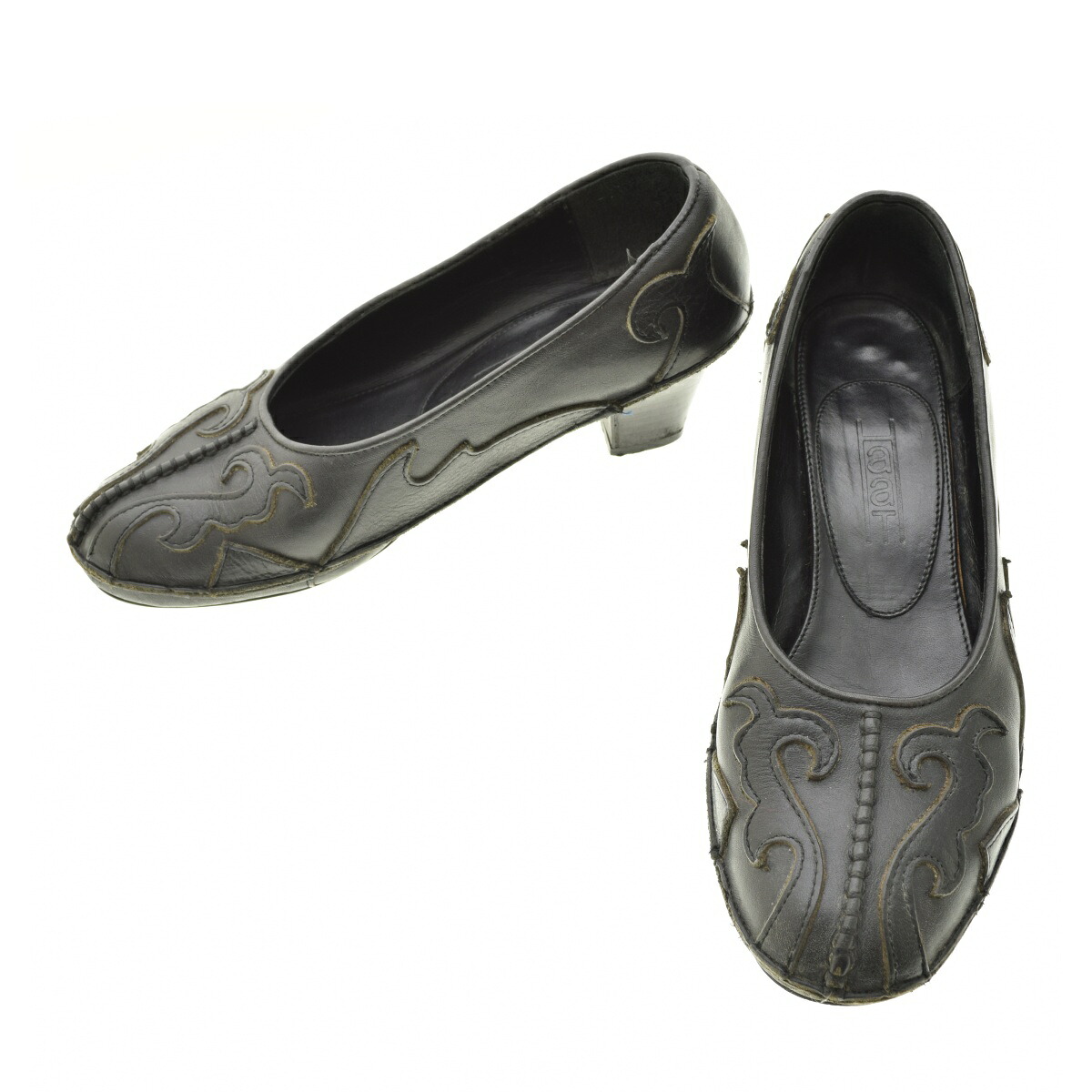 【中古】HaaT / ハート モチーフ ローヒールレザーシューズ【cacfaeca-z】