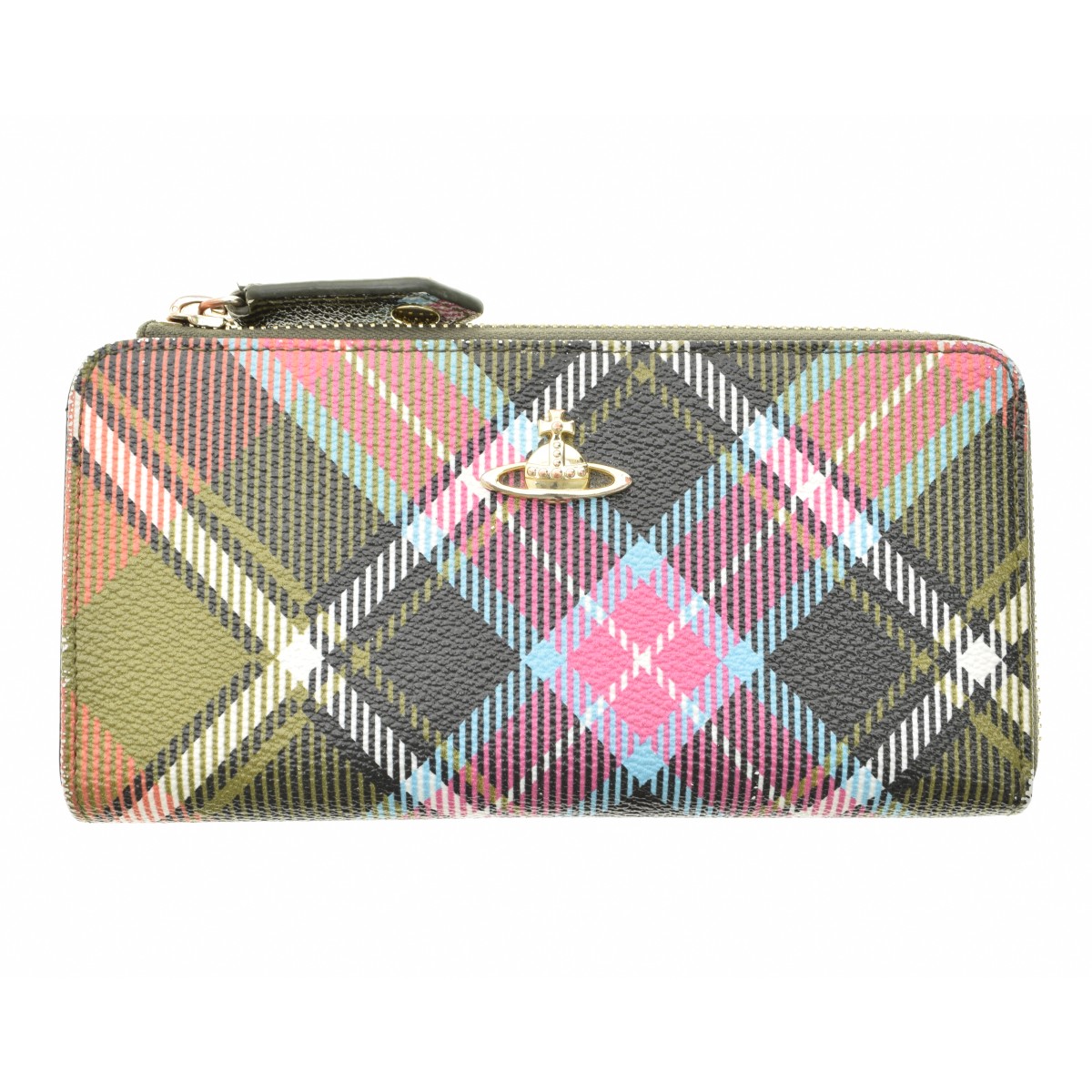 【中古】VIVIENNE WESTWOOD / ヴィヴィアンウエストウッド DERBY ZIP WALLET タータンチェック L字 ロングウォレット財布【cacfbcca-z】