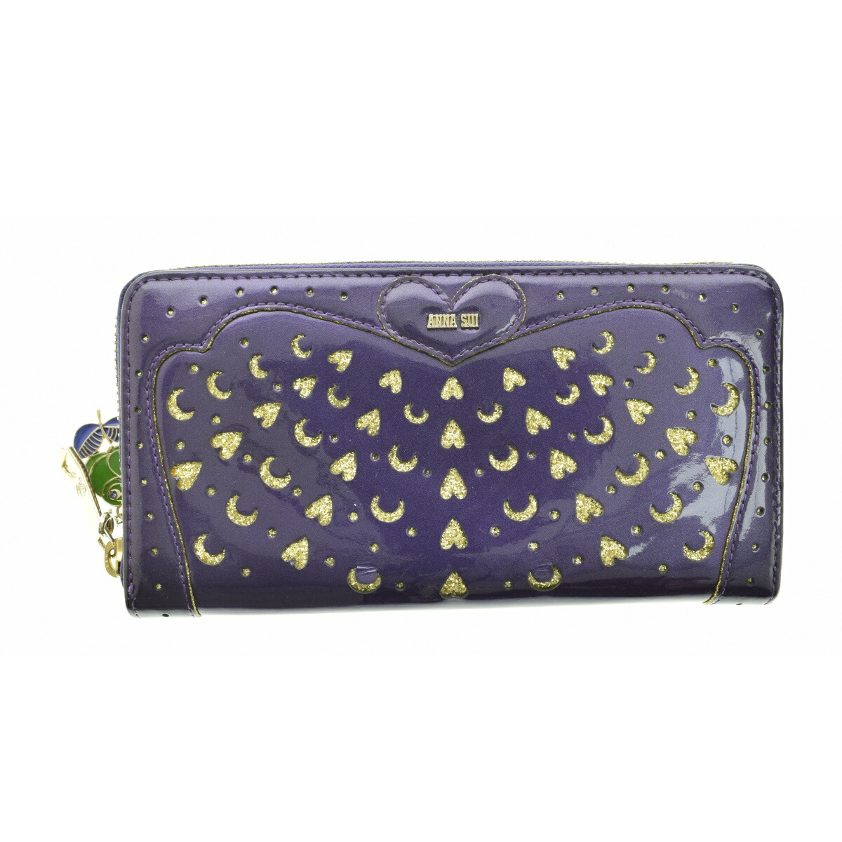 ANNA SUI アナスイ　ガラクシア　二つ折り　ファスナー　ターコイズブルー ANNA SUI アナスイ ガラクシア 二つ折り ファスナー ターコイズ