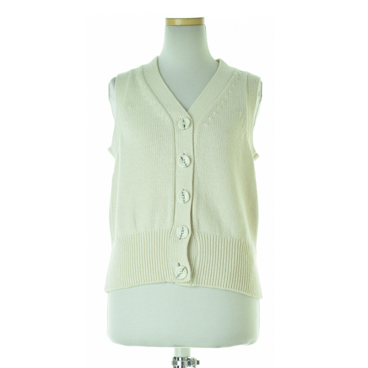 【中古】ADEAM × CAROLYN MURPHY / アディアム × キャロリンマーフィー White Sora Vest カシミヤ混コットンニットベスト【cacgabcd-l】