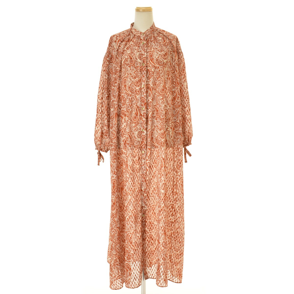 【中古】6 (ROKU) UNITED ARROWS / ロク 8626-299-0005 PAISLEY LONG ONE PIECE 2マキシ長袖ワンピース【送料無料】【cacgabba-l】