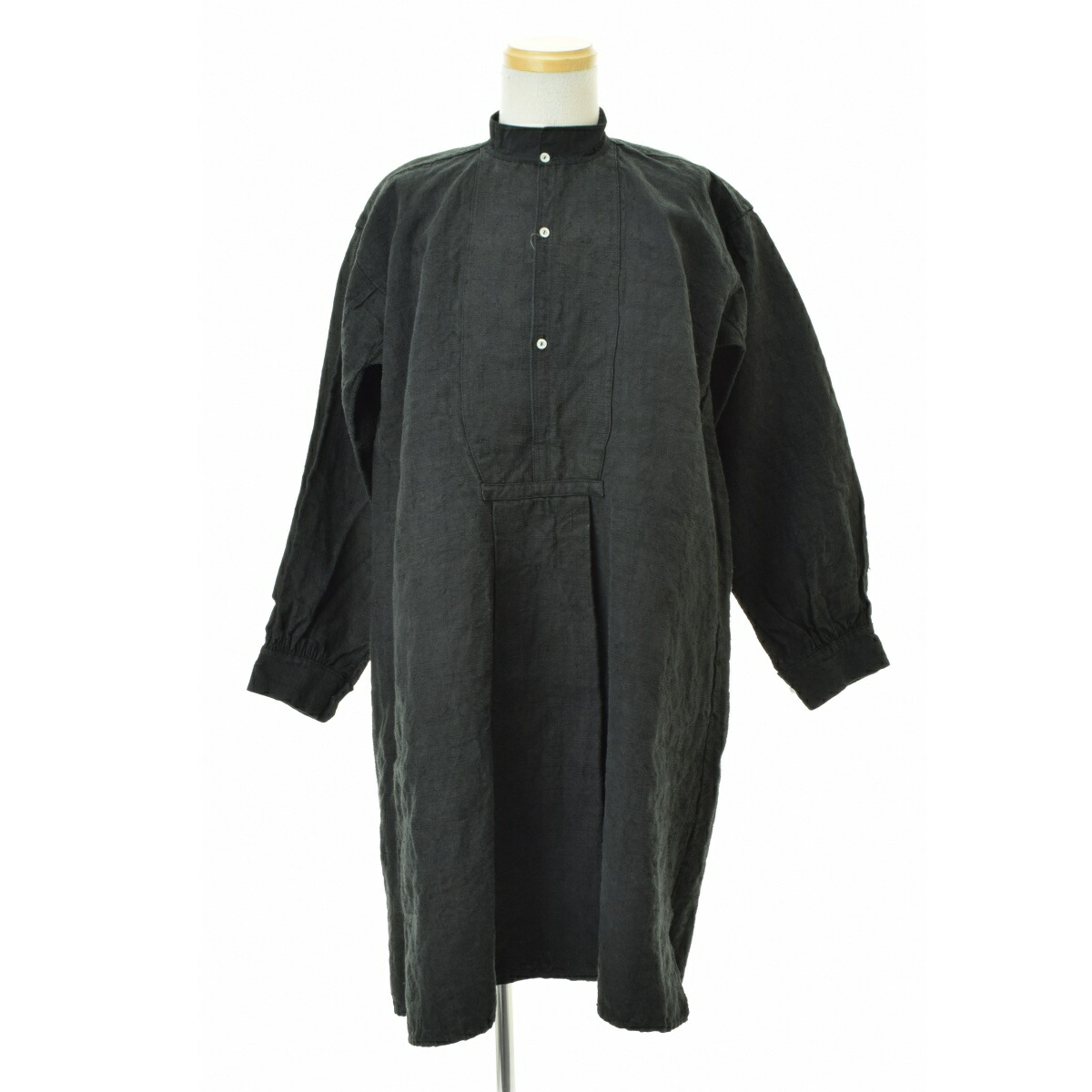 【中古】古着 / フルギ スタンドカラー プルオーバー リネンスモック長袖シャツ【cacgabci-m】