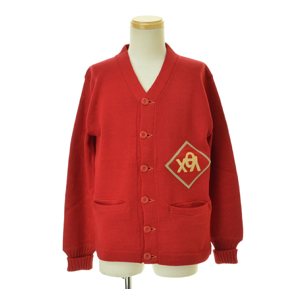 【中古】athletic supply 50～60s レタードニット長袖カーディガン【cacdaida-m】
