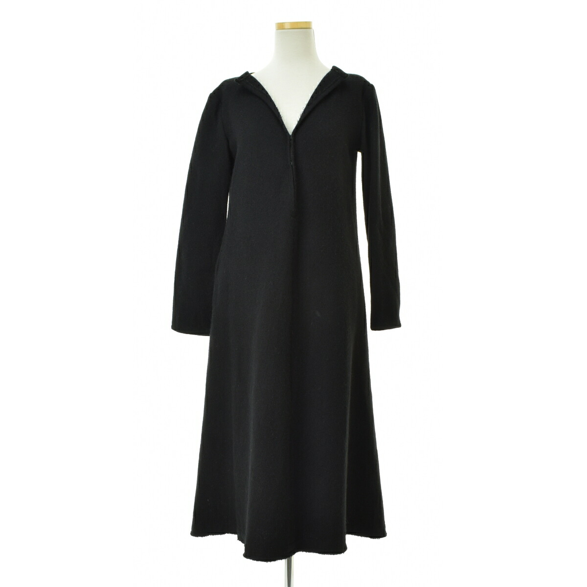 【中古】Y'S / ワイズ YY-D10-143 ウールAラインスキッパー長袖ワンピース【cacgadbd-l】