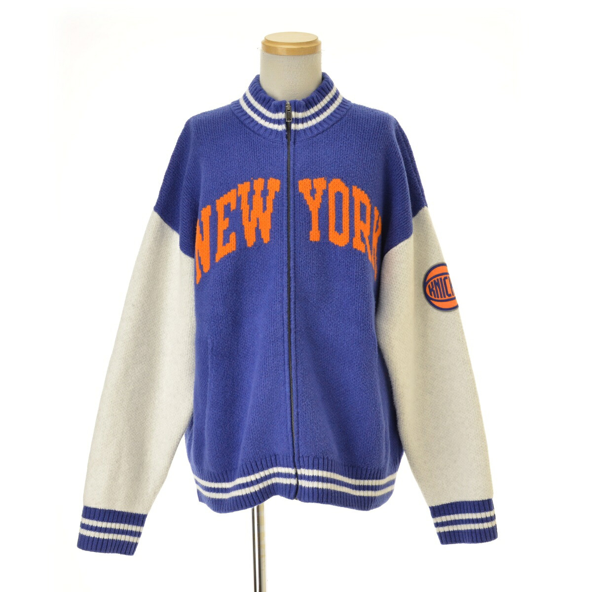 【中古】GAP × NBA / ギャップ × エヌビーエー CashSoft カシミヤタッチ NBA New York Kicks ロゴ ジップアップセーターベースボールジャケット【cacgacbb-m】