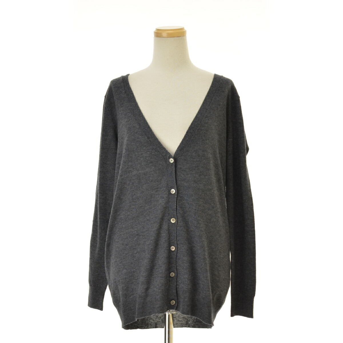 【中古】mizuiro-ind / ミズイロインド ウール混 バックリボン長袖カーディガン【cacgacaf-l】