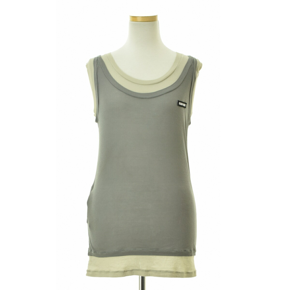 楽天市場】【中古】MIU MIUポプリン トップ ロゴ刺繍 ショートタンク