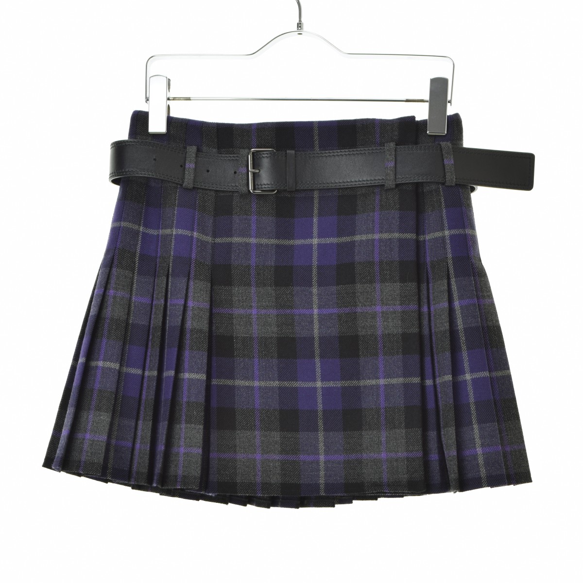 【中古】【期間限定値下げ】Christian Dior / クリスチャンディオール511J73A1640 ベルト付き チェック柄プリーツ ラップ ウール ミニスカート【cacgagbd-l】|ブランド古着の買取販売カンフル