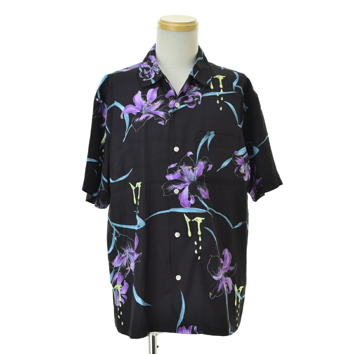 【中古】【期間限定値下げ】SUPREME / シュプリーム26SS AOI Lilies S/S Shirt Black半袖シャツ【cacgagbe-m】｜ブランド古着の買取販売カンフル