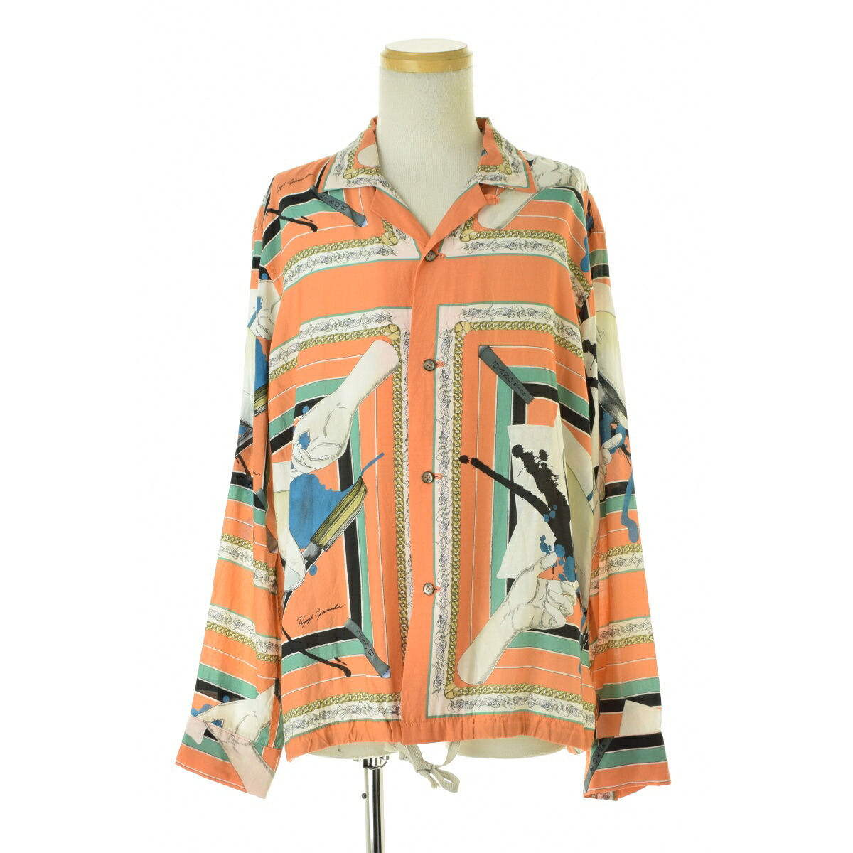 【中古】Azuma × RYOJI YAMADA / アズマ × リョウジ ヤマダ SCARF SHIRT APRICOT スカーフシャツ アプリコット長袖シャツ【cacfaice-m】