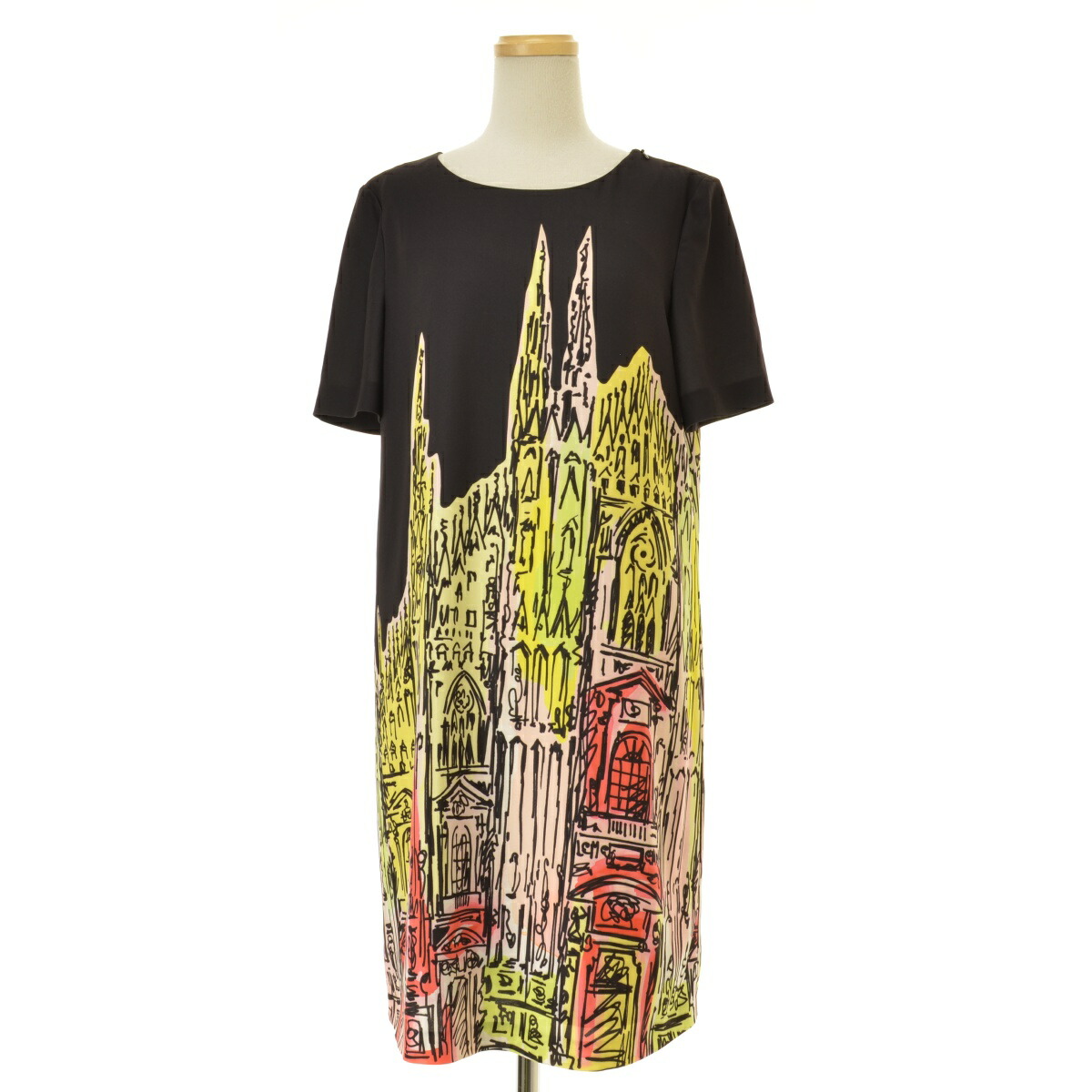 【中古】MOSCHINO / モスキーノ BOUTIQUE イラストプリント半袖ワンピース【cacgaebb-l】