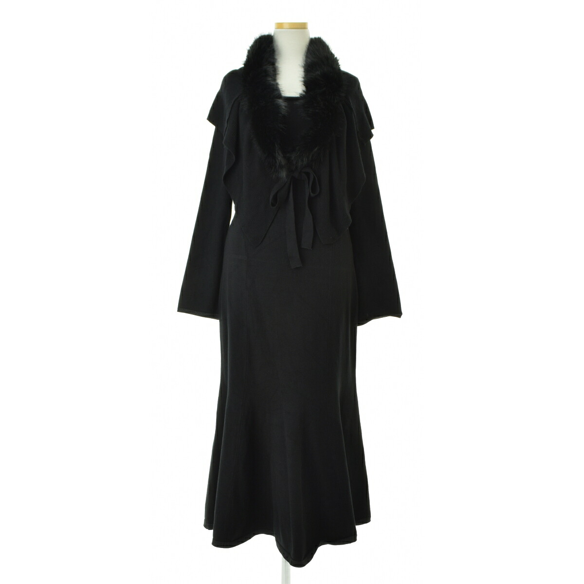 【中古】Her lip to / ハーリップトゥ 1234205154 Ritz Faux Fur Mermaid Dress マキシ長袖ワンピース【cacgabab-l】