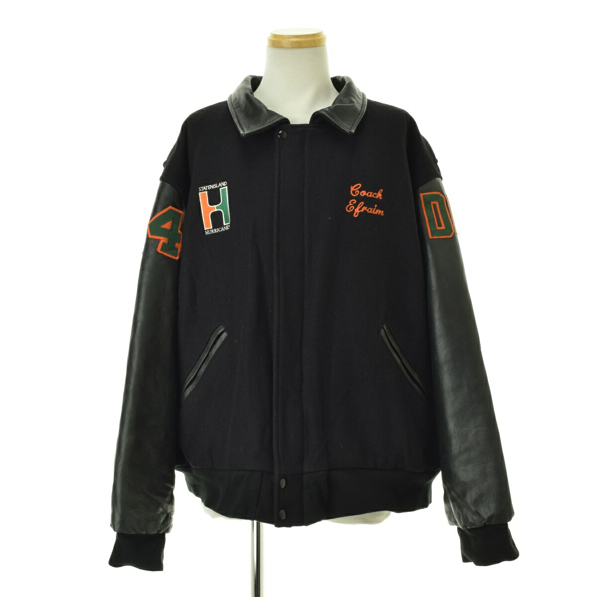 【中古】古着 / フルギ90s USA製 GAME Sportswear レザースリーブ HURRICANESベースボールジャケット【cacfacai-m】｜ブランド古着の買取販売カンフル