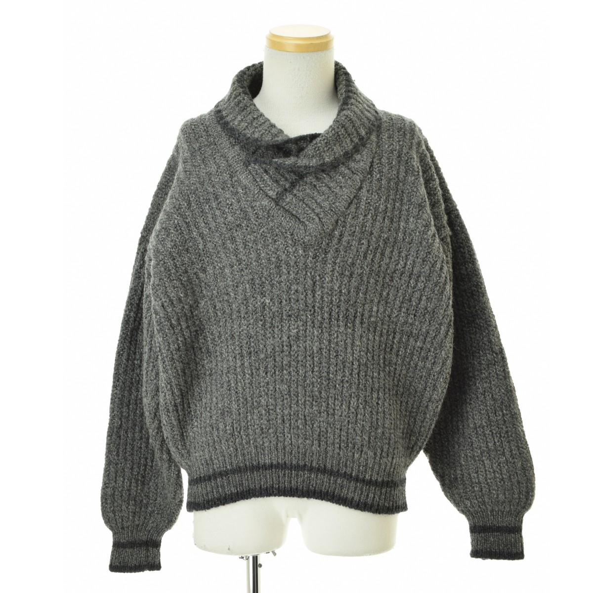 【中古】BROOKS BROTHERS / ブルックスブラザーズ 黒タグ アイルランド製 ショールカラー ローゲージ長袖ニットセーター【送料無料】【cacgabbd-m】