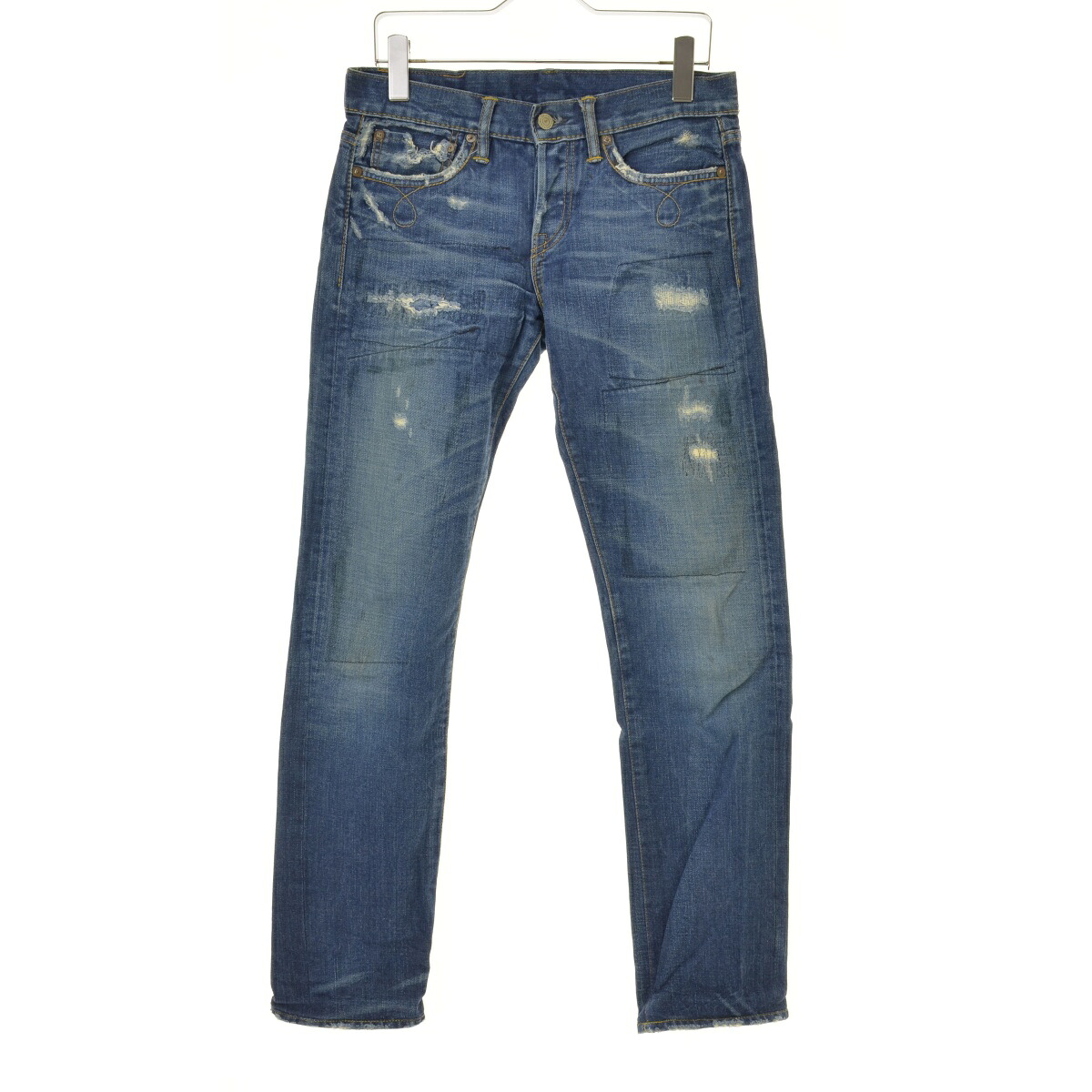 【中古】RRL / DOUBLE RL / ダブルアールエル リペア加工 セルビッチデニムパンツ【cacfbbba-l】