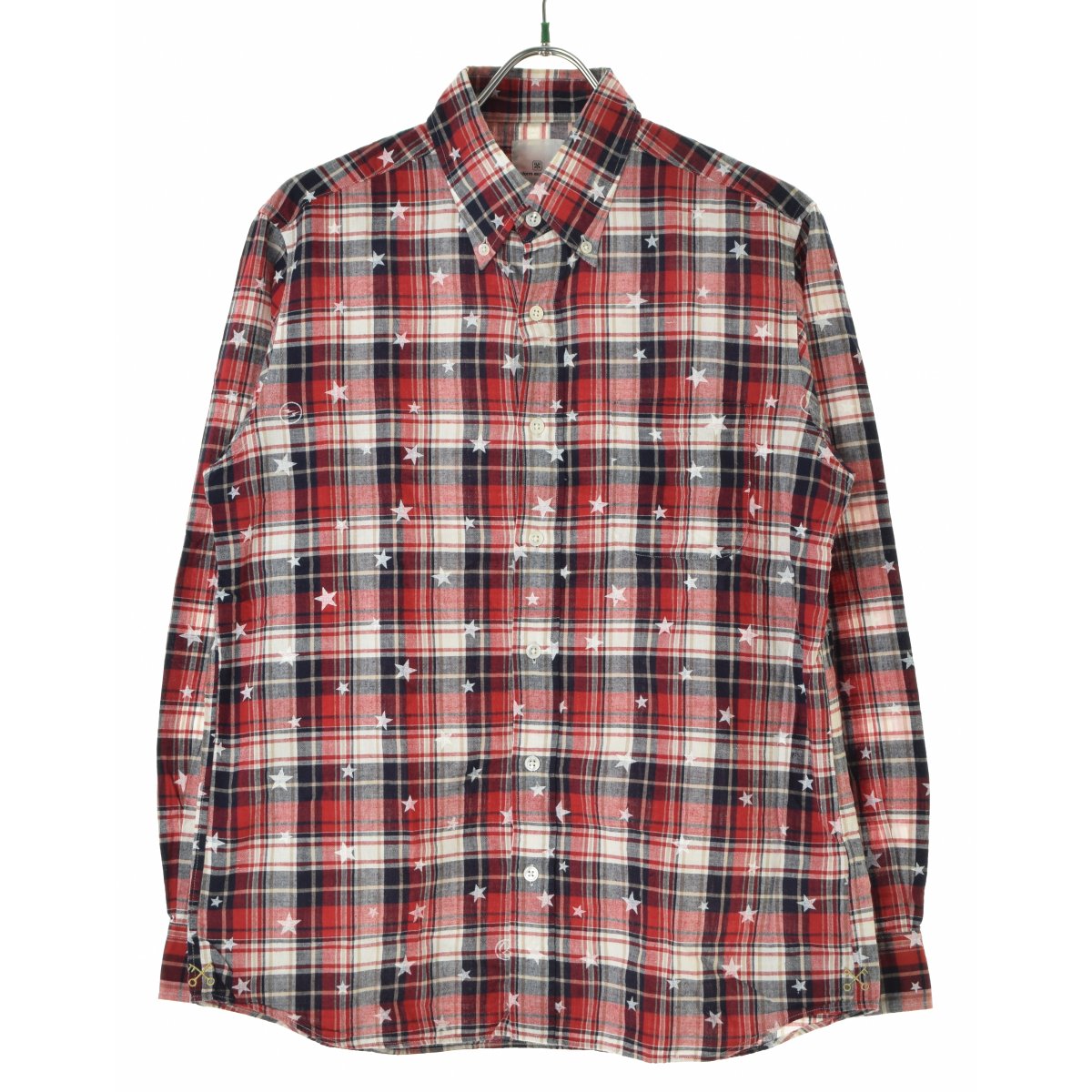 【中古】UNIFORM EXPERIMENT / ユニフォームエクスペリメント UE-100077 STAR PRINT MADRAS CHECK L/S B.D SHIRT スタープリント マドラスチェック長袖シャツ【送料無料】【cacgadch-m】
