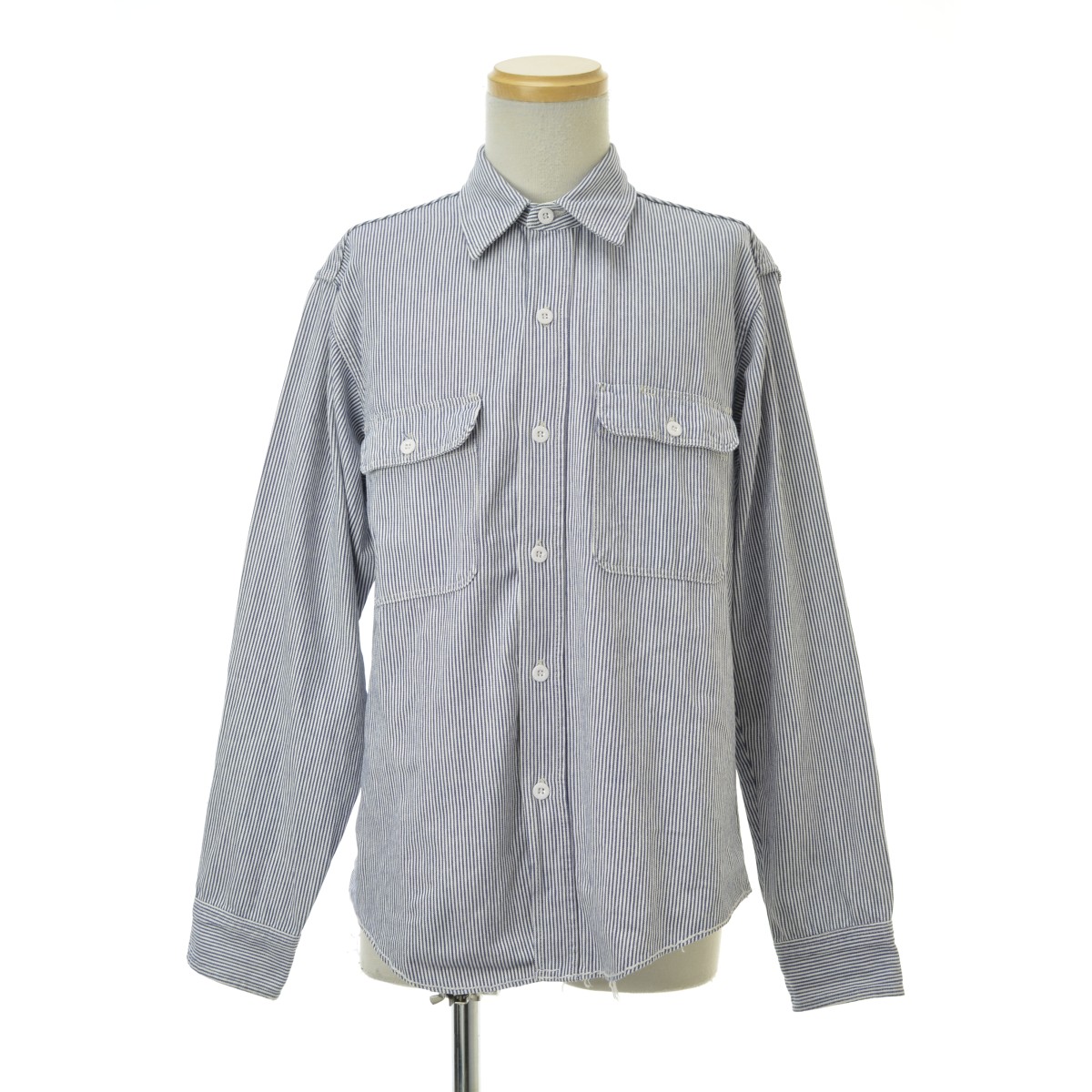 【中古】BIG MAC / ビッグマック 80s ヒッコリーストライプワーク長袖シャツ【cacfadah-m】
