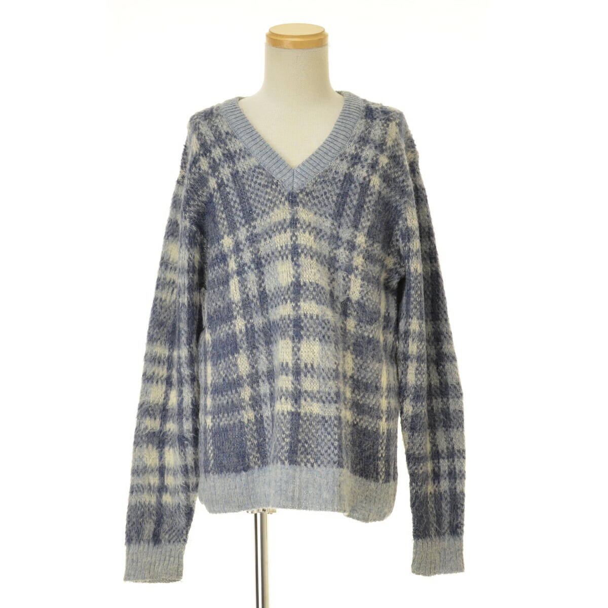 【中古】JANTZEN / ジャンセン 70s 金タグ USA製 チェック長袖ニットセーター【cacebccb-m】