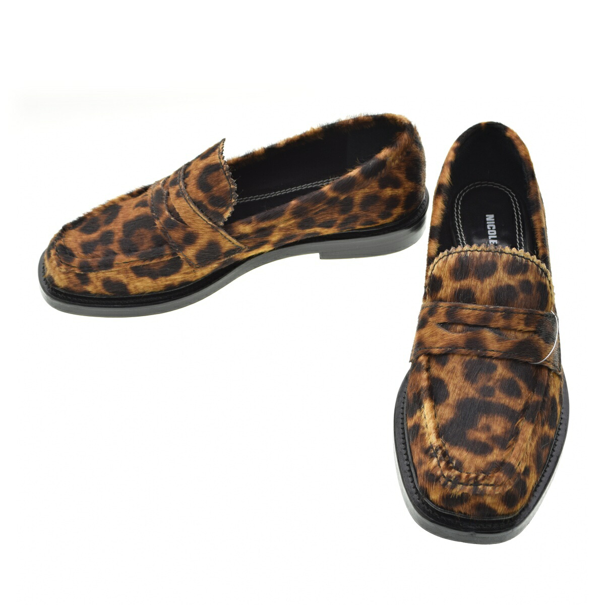 【中古】Nicole Saldana / ニコールサルダナLEOPARD PRINTED FUR レオパード ローファーシューズ【cacgagcc-z】｜ブランド古着の買取販売カンフル