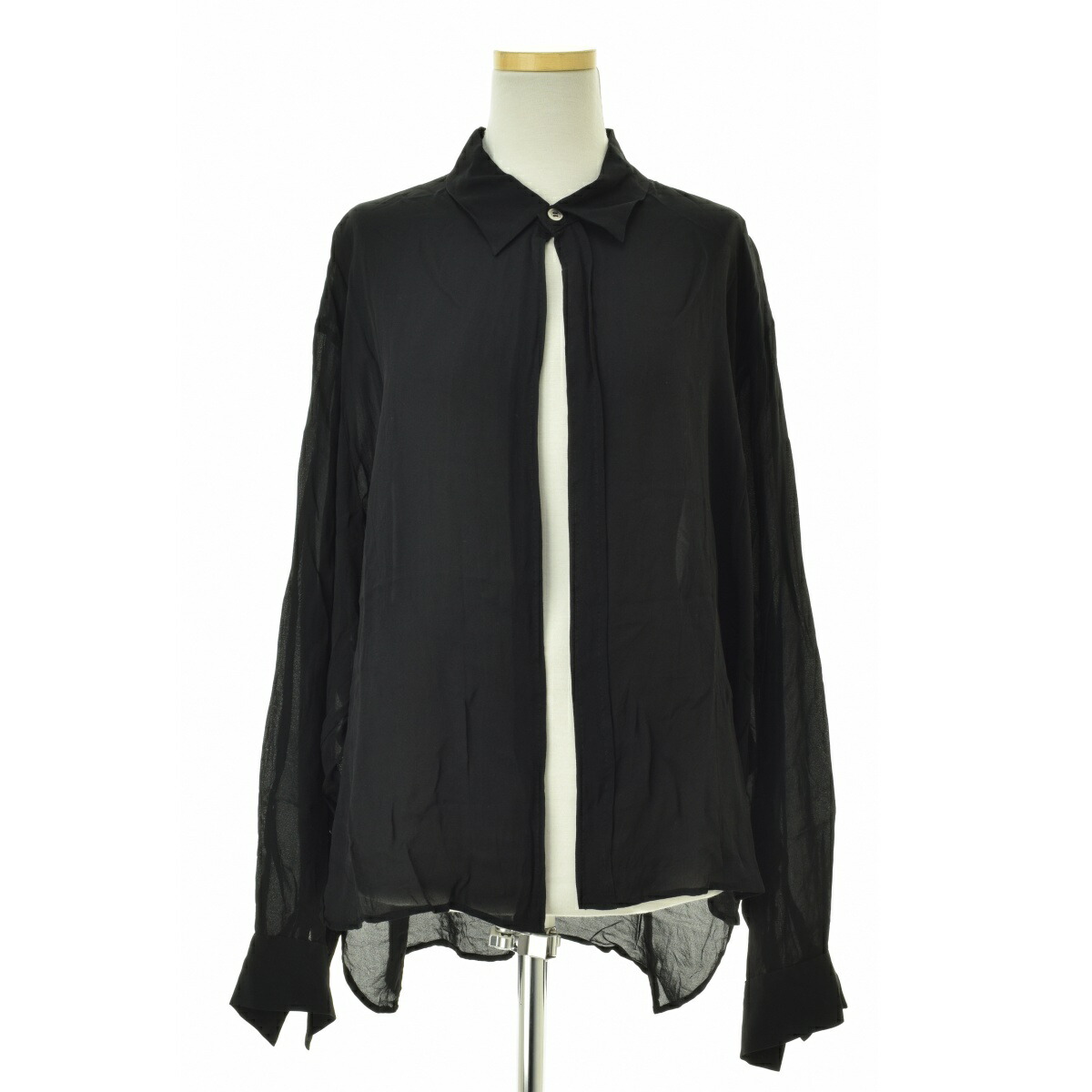 ヨウジヤマモト☆ジップアップカットソー　ブラウス　ジャケット　ブラック yohji yamamoto - pour homme × NEW ERA 1990S ARTWORK PRINT