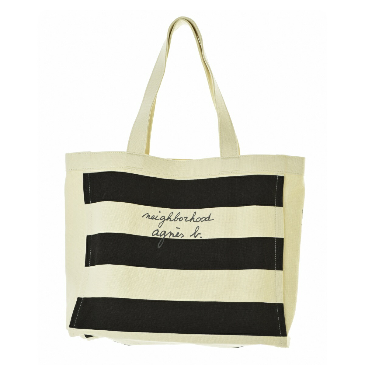 【中古】【期間限定値下げ】NEIGHBORHOOD &times; agnes b. / ネイバーフッド &times; アニエスベー25AW 2527270N-CG01S NH X AGNES B. BORDER TOTE BAGトートバッグ【cacfbcda-z】｜ブランド古着の買取販売カンフル