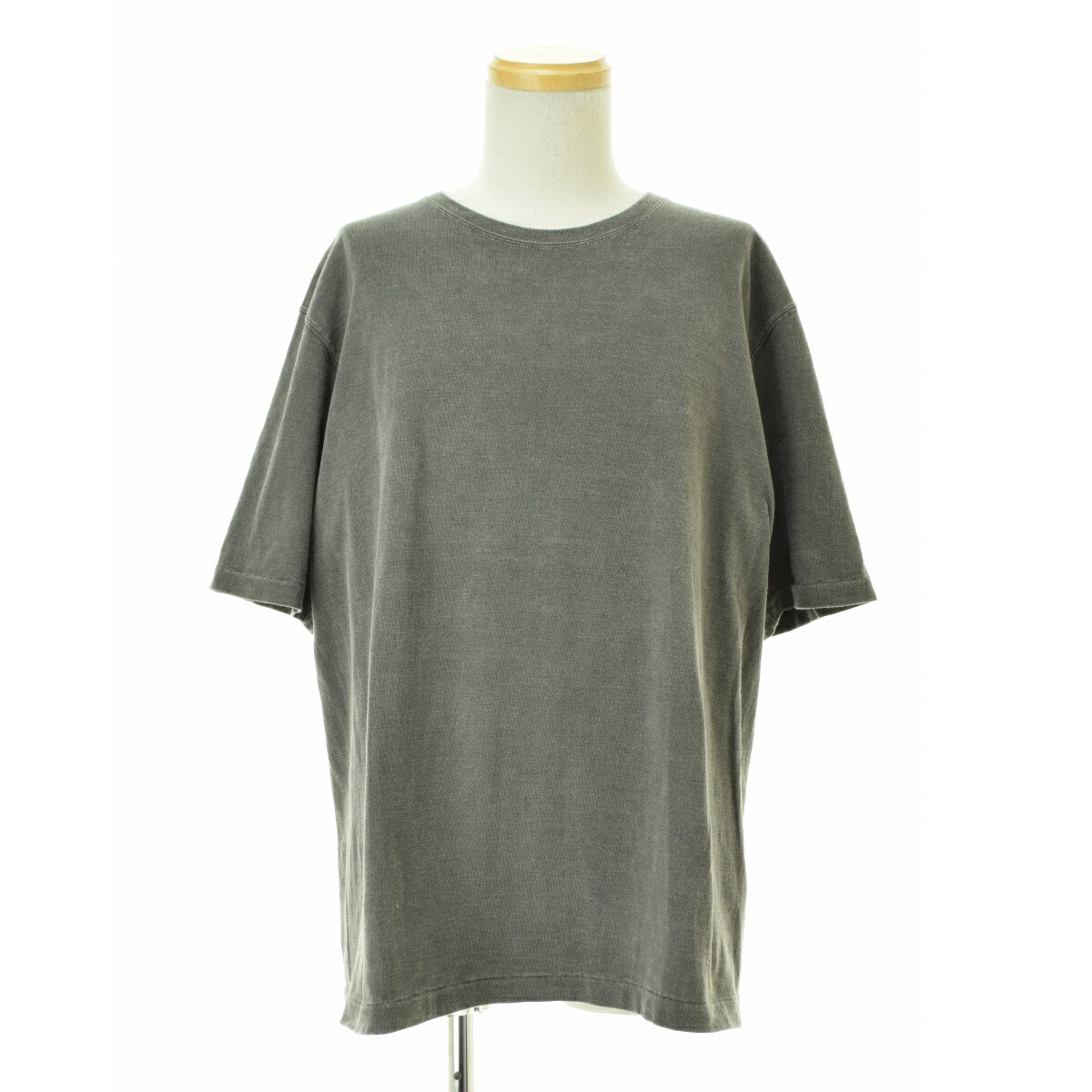 24SS BATONER リネン ニットTシャツ 2 チャコール ハミルトンウールクルーネックニット（ニット/セーター）｜か