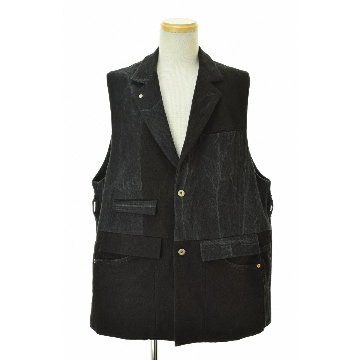 refomed ニットベスト リブ イン コンフォート 重ねても単品でも使える！ ツイード風