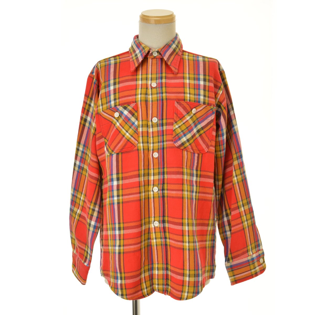 【中古】ELY 70s ヘビーウェイトネルチェック長袖シャツ【cacgabab-m】