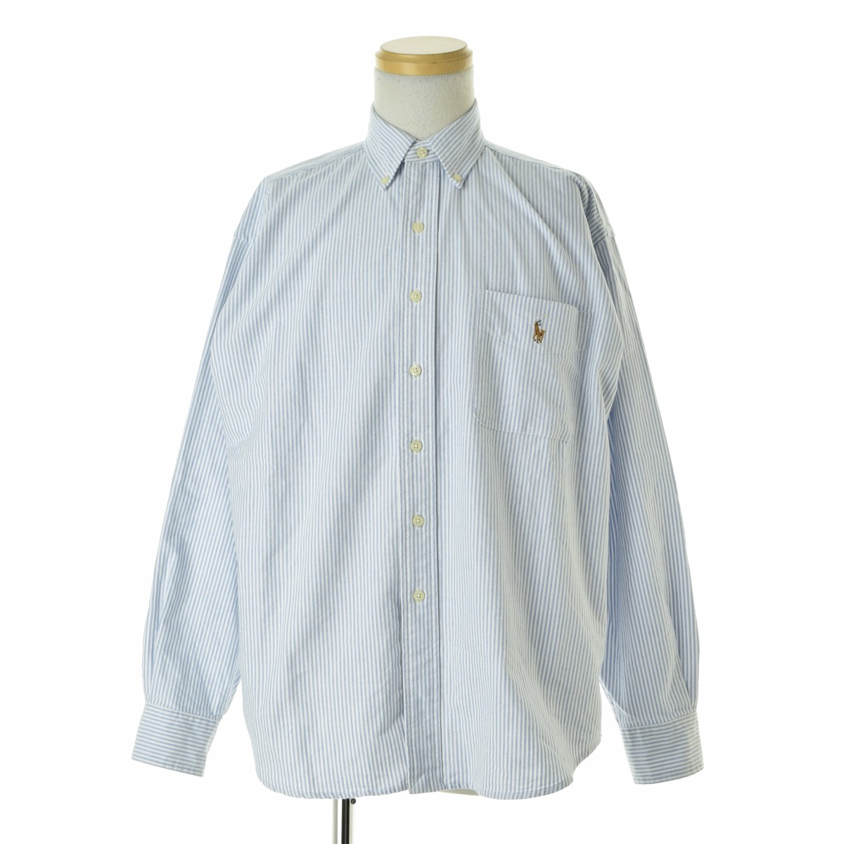 【中古】POLO RALPH LAUREN / ポロ ラルフローレン THE BIG SHIRT ストライプ オックスフォード ボタンダウン ビッグシャツ長袖シャツ【cacgabab-m】