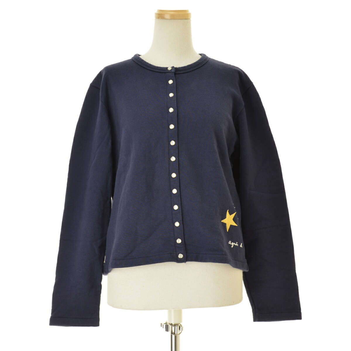 【agnes b.×ADAM ET ROPE】別注クルーネック裏起毛カーディガン agnes b. ADAM ET ROPE' カーディガン アニエスベー裏起毛