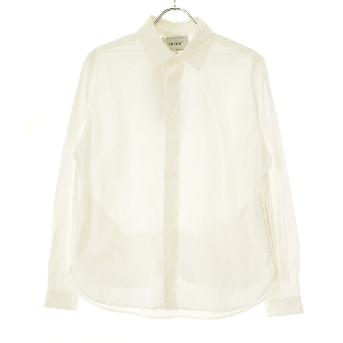 YAECA ヤエカ 長袖シャツ スナップボタン サイドポケット ホワイトM YAECA ヤエカ 日本製 Comfort Shirt Wide コンフォートシャツ