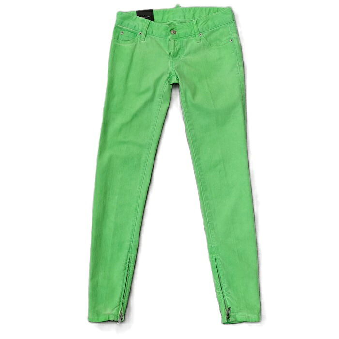 ディースクエアード(DSQUARED)　 レディース デニムジーンズ 裾ファスナー カラー デニムパンツ DSQUARED-S72LA0503 新品 イタリア製