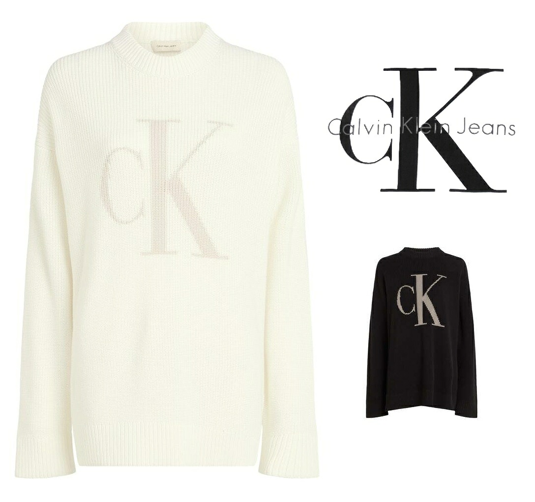 カルバン・クライン ジーンズ/Calvin klein Jeansメンズサマーニット クルーネック【ブラック/ホワイト】メンズ 新品 送料無料｜ブランドショップ　還元屋