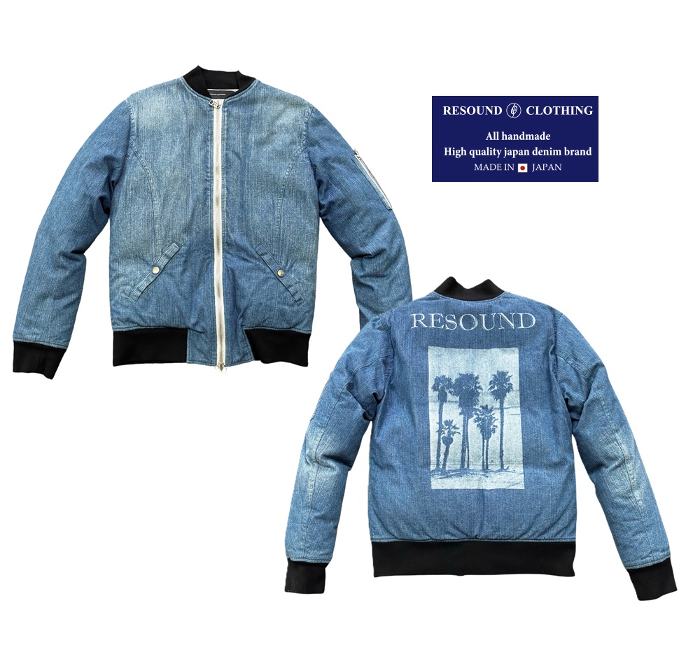 RESOUND CLOTHING（リサウンドクロージング） \u003cBR\u003eメンズ デニムダウンブルゾン\u003cBR\u003e  前掛けMA1影ぼうし \u003cBR\u003eメンズ 新品