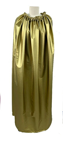 水玉飾りつけマント、gold ゴールドの色、首の紐は金糸の紐2.2粍、厚めのよもぎ蒸しマント、ヨモギ、ヨモギ蒸マント、よもぎ蒸し服、ファスナー当て嵌めるで両手を出せるマント,よもぎ蒸し赤ちょうちん専用、御勤め用、人間当て嵌めるも能力のある
