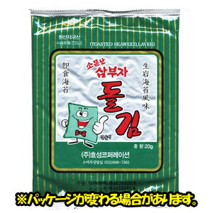 【三父子】サンブジャ海苔　全形　(6枚入)　20g×30個(1BOX) ☆韓国食品 韓国食材 韓国海苔 のり おつまみ 韓国料理 全形のり