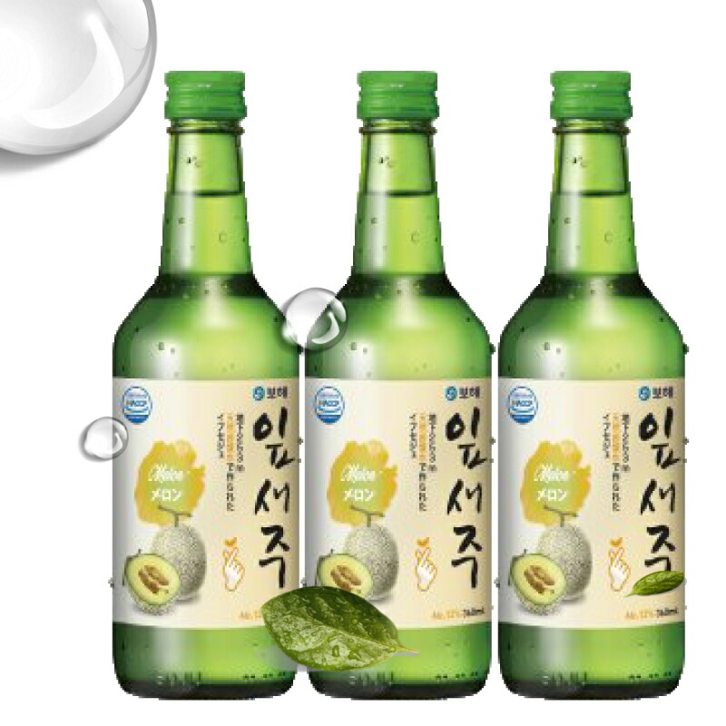 ボヘイプセジュメロン味360ml 3本 韓国焼酎 果実焼酎 マスカット 桃 メロン 青りんご カクテル焼酎 【初回限定お試し価格】