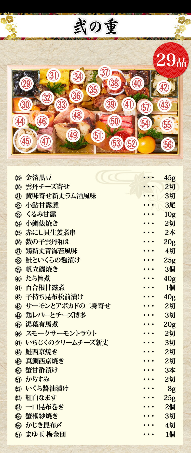 冷蔵二段和風おせち【57品目・2〜3人前】大阪北新地「はし本」監修二段重喜翔【送料無料】2023年お正月お節料理予約冷蔵おせち冷蔵