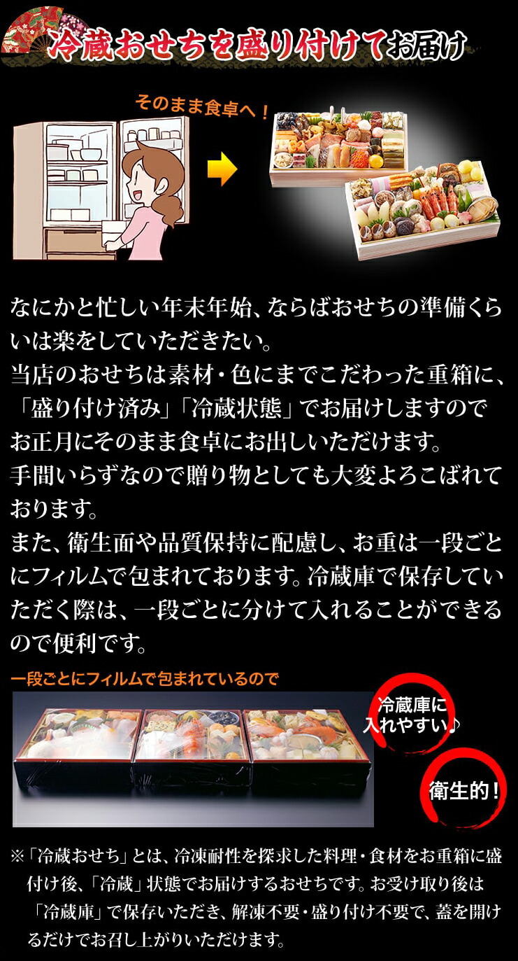 冷蔵二段和風おせち【57品目・2〜3人前】大阪北新地「はし本」監修二段重喜翔【送料無料】2023年お正月お節料理予約冷蔵おせち冷蔵