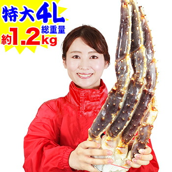 期間限定!クーポンで8,900円★特大4L生たらばがに肩脚1肩(総重量約1.2kg)<br>［ 生タラバガニ 生タラバ蟹 生たらば蟹 特大 かに カニ 蟹 たらば蟹 タラバ蟹 タラバガニ タラバ ］