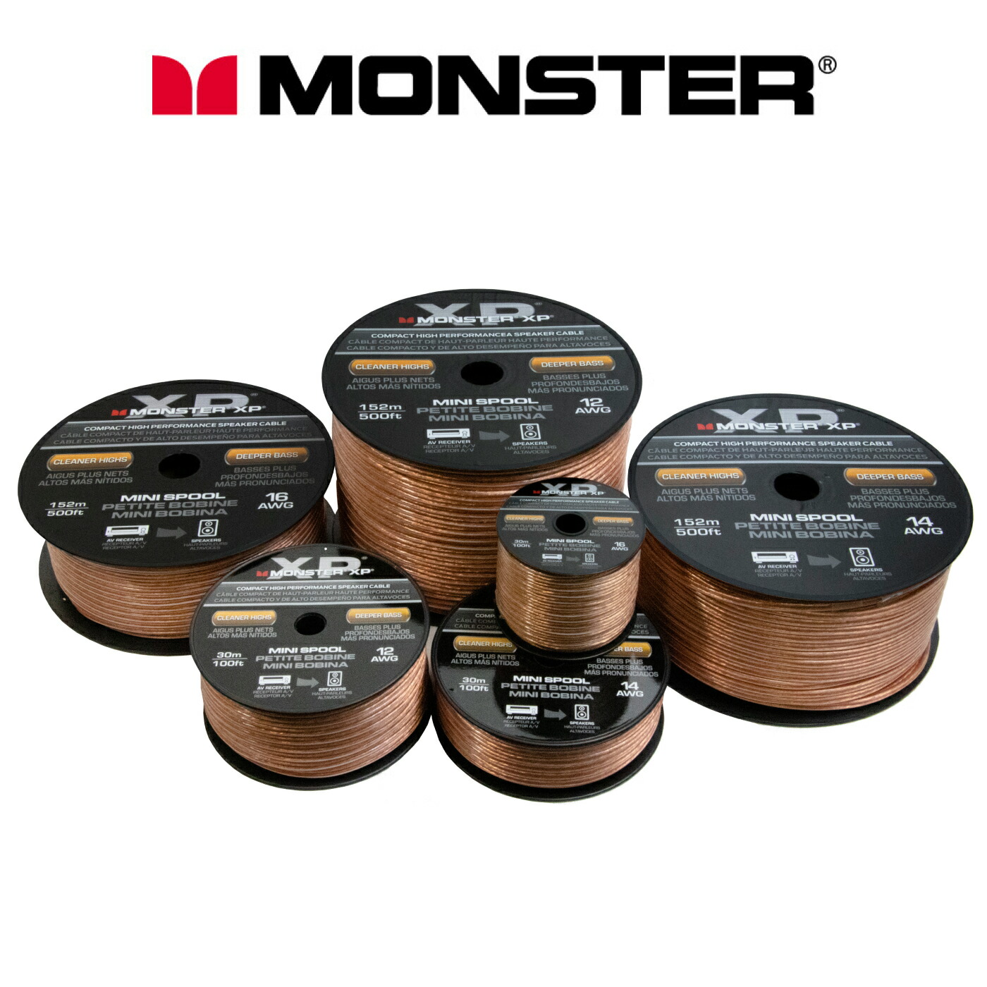 Monster XP Series Speaker Cable Home Theater Audio CCA Long