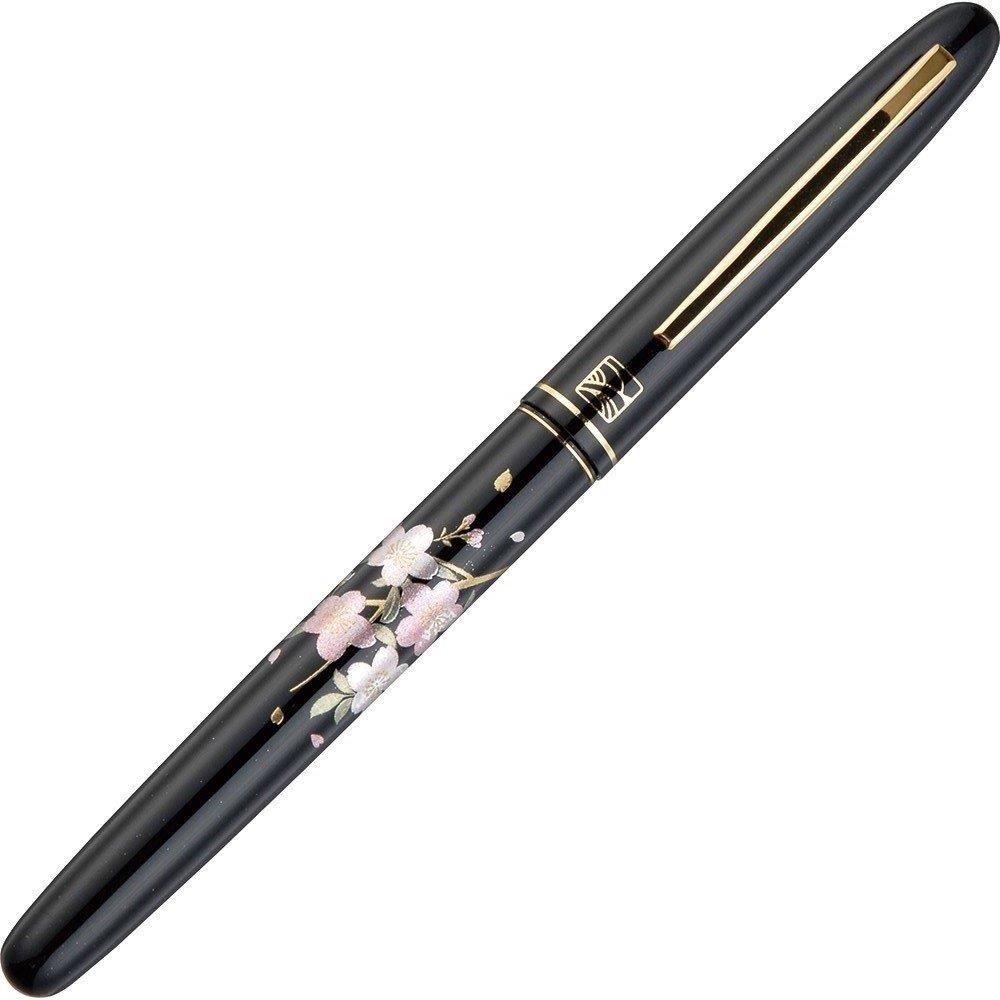 呉竹 筆ペン くれ竹万年毛筆 蒔絵物語 桜唄 黒軸 DU184-015