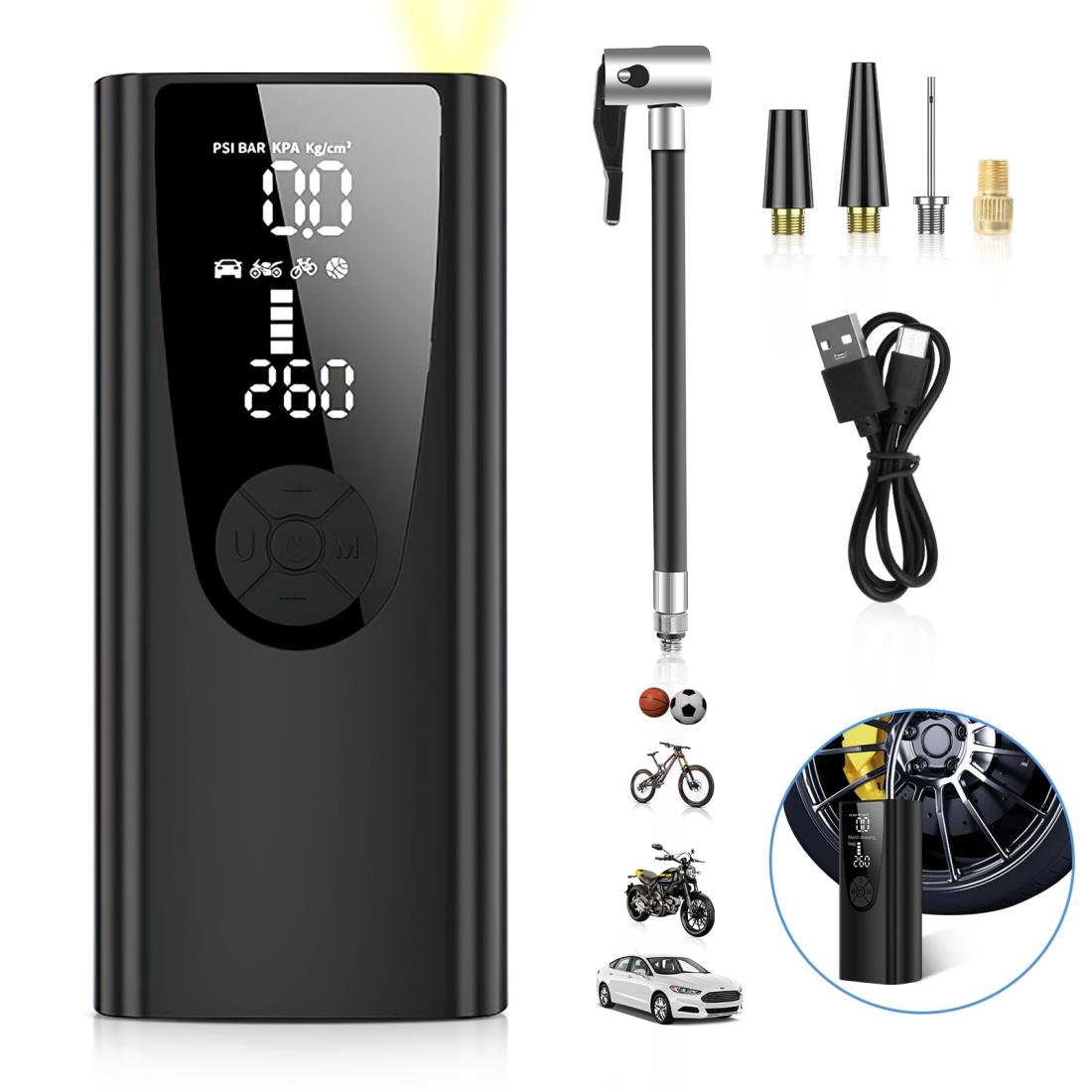 【新品送料無料】Woowind LP1 電動空気入れ 車 自転車空気入れ 充電式 コードレス 電動エアーポンプ 最大圧力150PSI 自動停止 Amazon.co.jp: Woowind LP1 自転車 空気入れ 電動 電動空気入れ