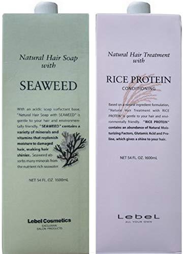 ナチュラルヘアソープ＆トリートメント モイスチャライジング Lebel ルベル ナチュラル ヘアソープ SW シーウィード 1600ｍｌ ＆ トリート RP ライスプロテイン 1600ml セット｜感花店