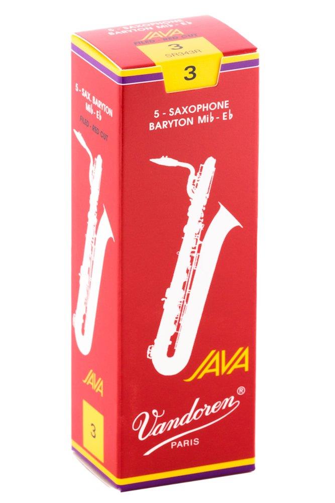 バンドーレン バリトンサクソフォンリード ジャバ・ファイルド・レッドカット(JAVA FILED RED CUT) 硬さ:3 (5枚入)
