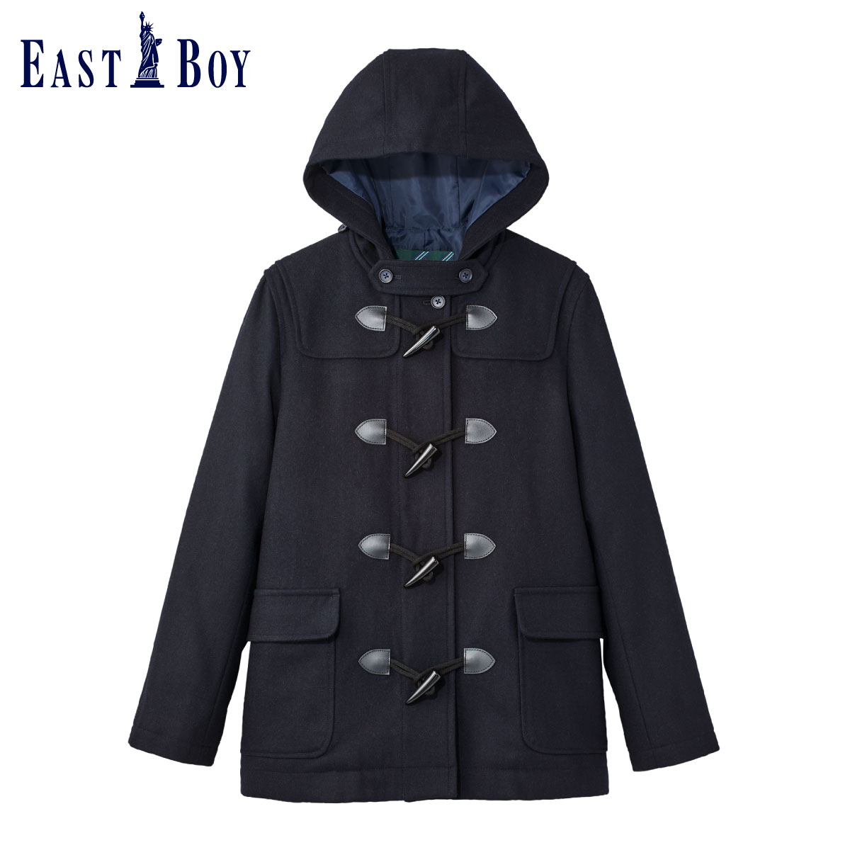 【希少】EASTBOY　イタリア生地　ダッフルコート　ココアブラウン　9号 希少】EASTBOY イタリア生地 ダッフルコート ココアブラウン 9号