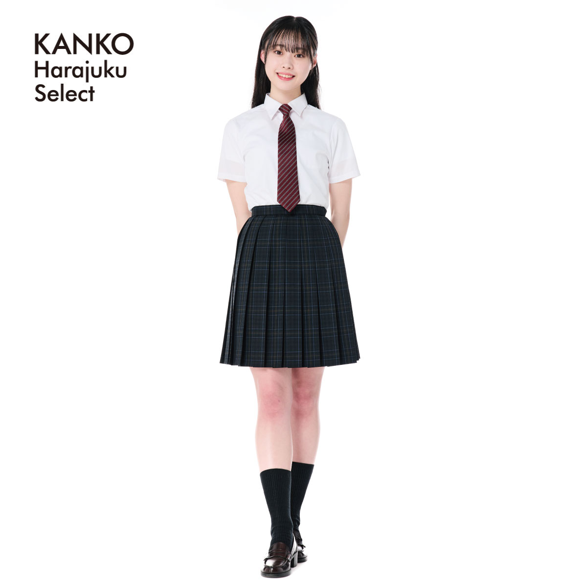 【1000円OFFクーポン配布中！4/17まで】 制服 スカート チェック プリーツ 【 日本製 】 高校生 プリーツスカート スクールスカート 紺 ネイビー なんちゃって制服 学生服 女子 中学生 送料無料 KANKO カンコー KHS225