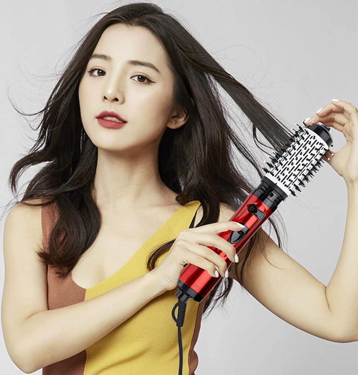 ヘアドライヤーブラシ、ヘアドライヤー、カーリングアイアン3-in-1ヘアドライヤースタイリングコームストレートヘアを回転させ、ヘ