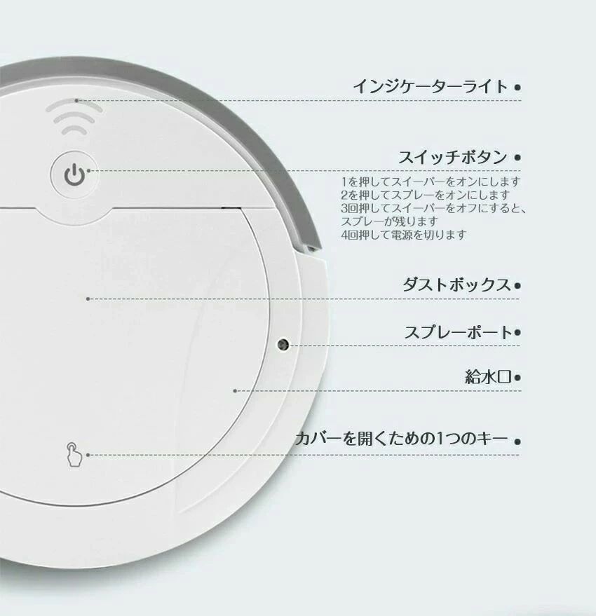 学習能力もの堅い自動人形 水拭き /掃き出す機/床を掃対応/吹きつける/相撲取り草点火装置 5インチ1 薄型 自動小銃掃き出す機