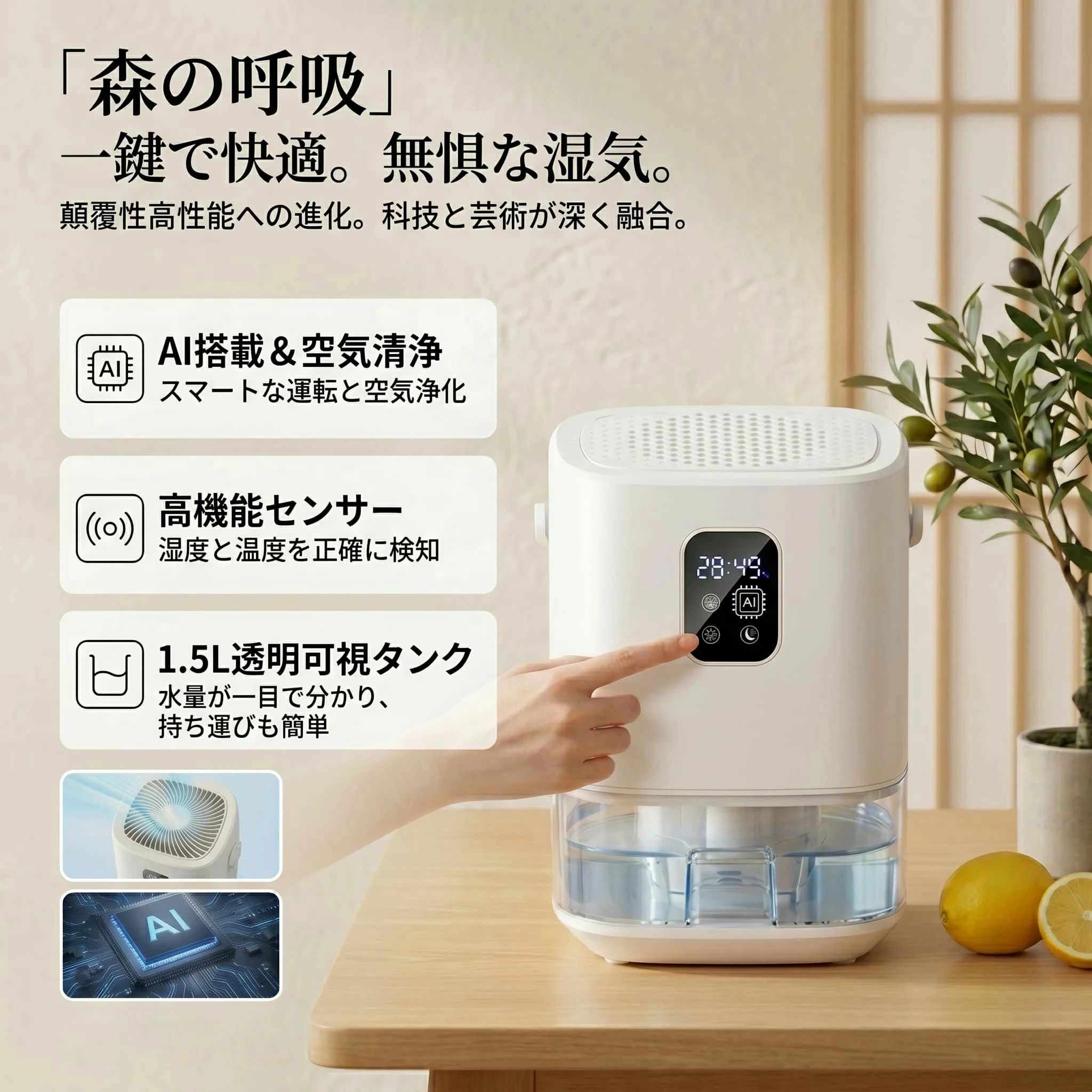 カビ対策 ライト 省エネ 湿気対策 マイナスイオン搭載 30dB低騒音 家庭用除湿機 小型 大容量タンク 部屋干し対応 睡眠モード コンパクト|関西酒場ショップ